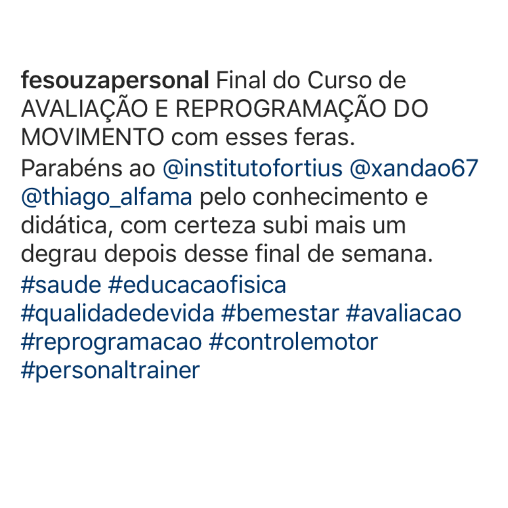 Depoimento de @fesouzapersonal